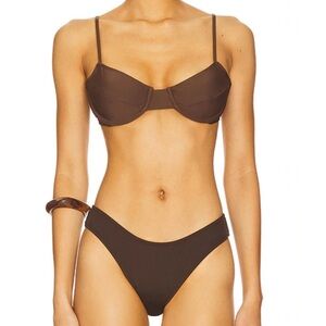 Riot swim Brown Underwire Bra and bikini bottom